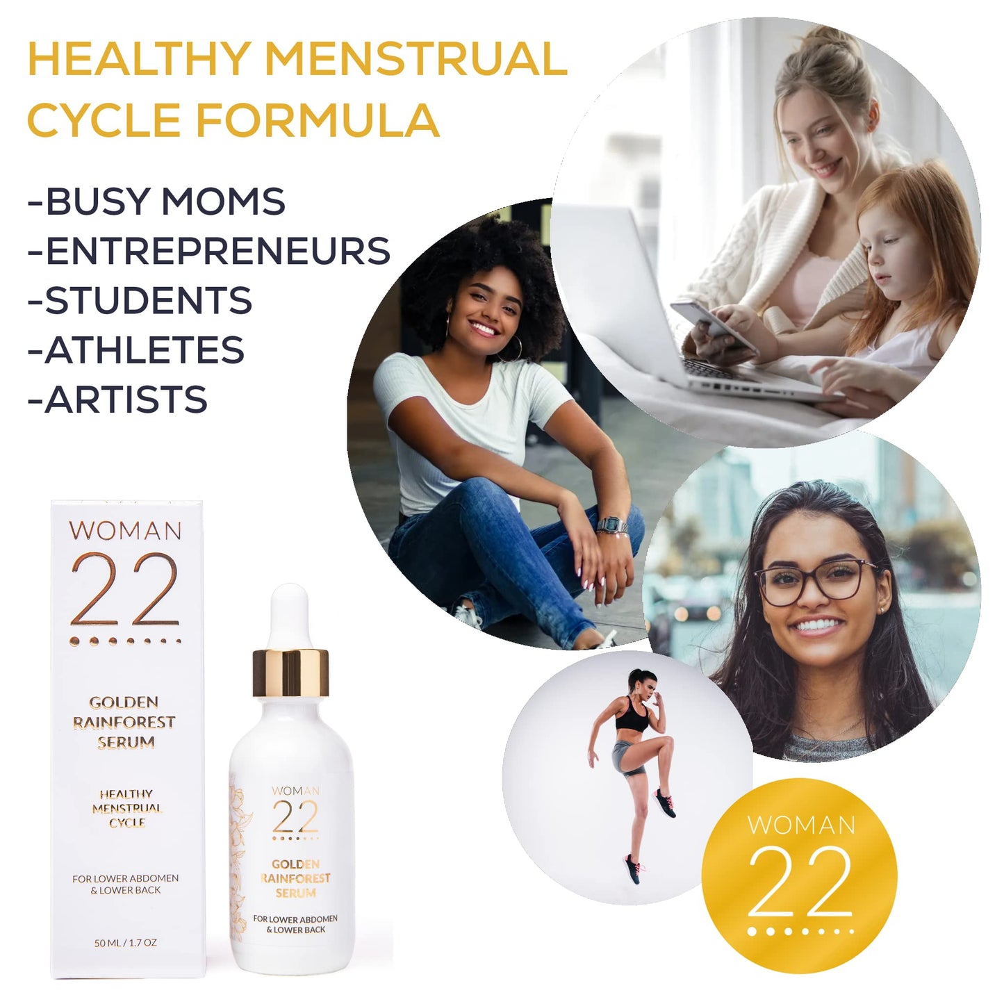Topical Soothing Serum for Difficult Periods, Cramps, Bloating & more. Apply Lower Abdomen