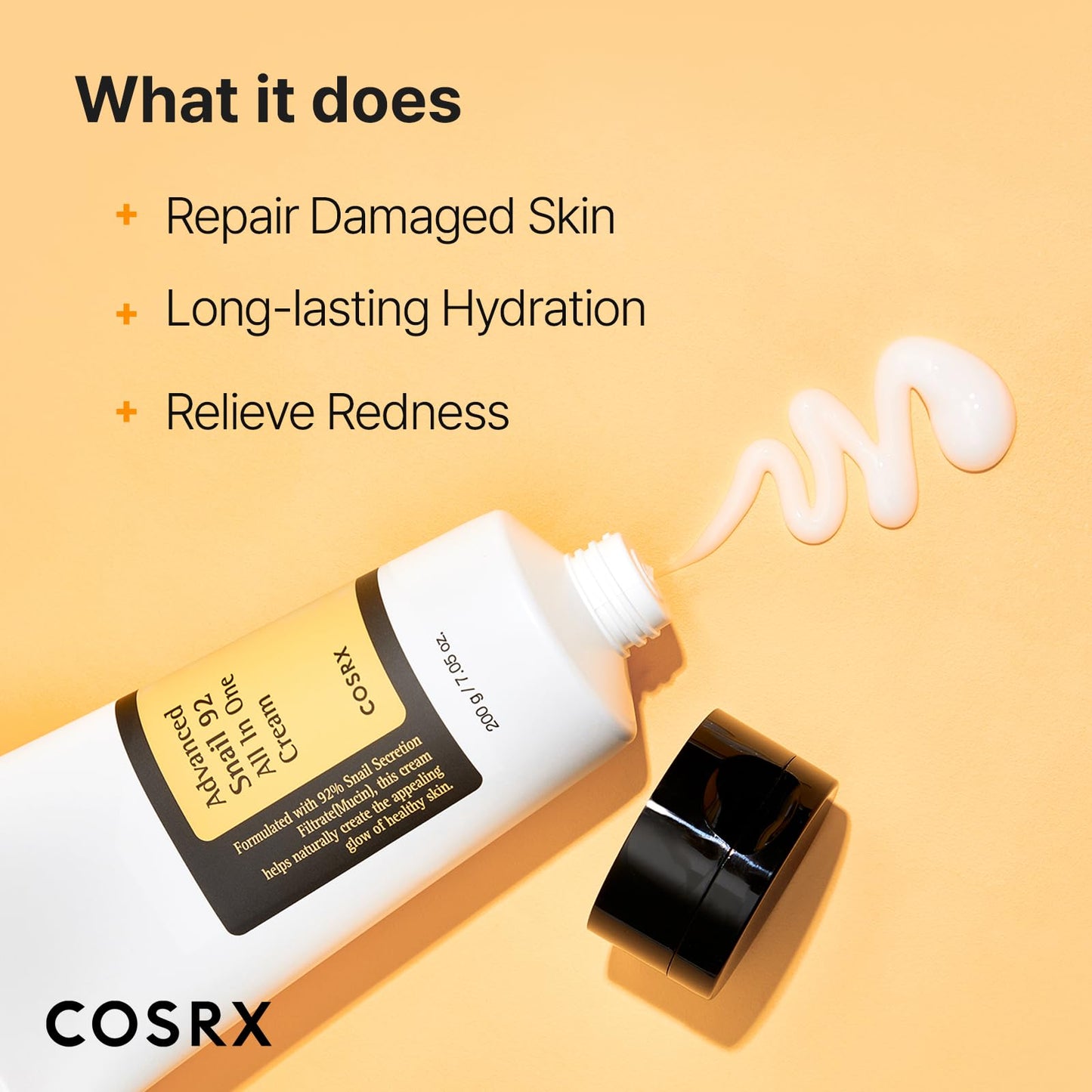 COSRX Snail Mucin 92% Moisturizer, Daily Repair Face Gel Cream for Dry, Sensitive Skin