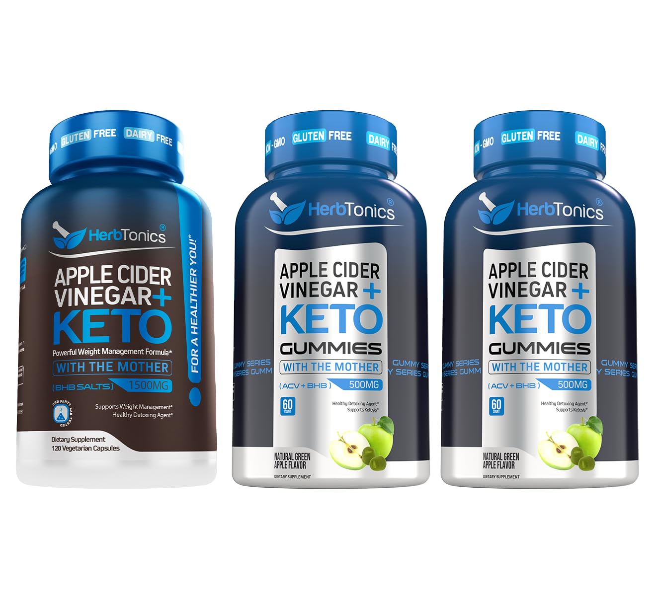Herbtonics Apple Cider Vinegar Capsules Plus Keto BHB | Fat Burner & Weight Loss Supplement