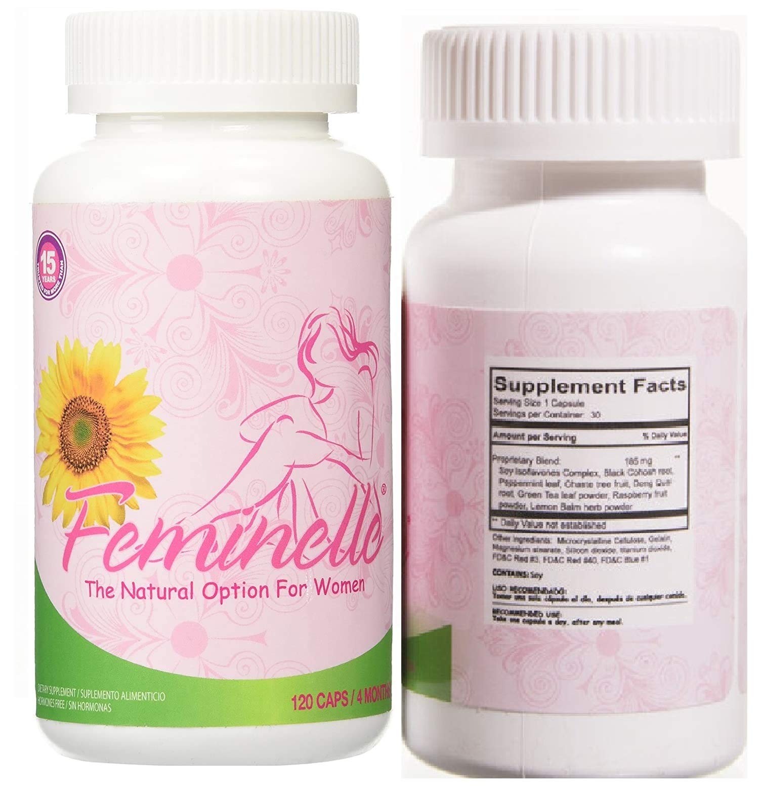 2 BOTTLES 240 CAPSULES FEMINELLE LAURA FLORES MENOPAUSIA by Feminelle Feminelle