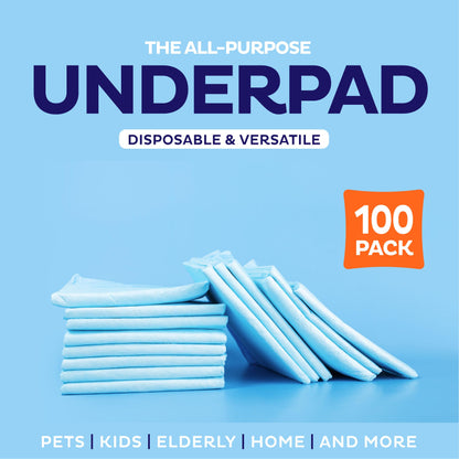 Chucks Pads Disposable [100-Pack] Underpads 17"x 24" Incontinence Chux