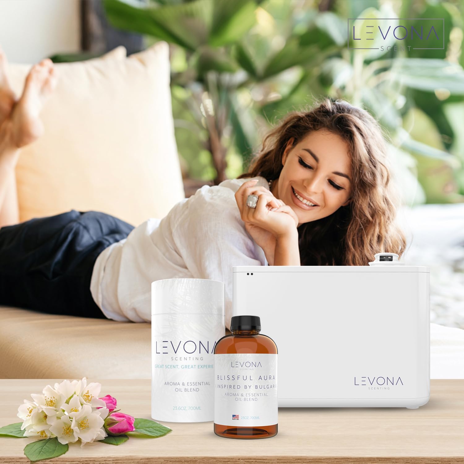 Levona Scent Essential Oils for Diffuser: Blissful Aura with Notes of Amber, Musk & Jasmine LEVONA SCENT