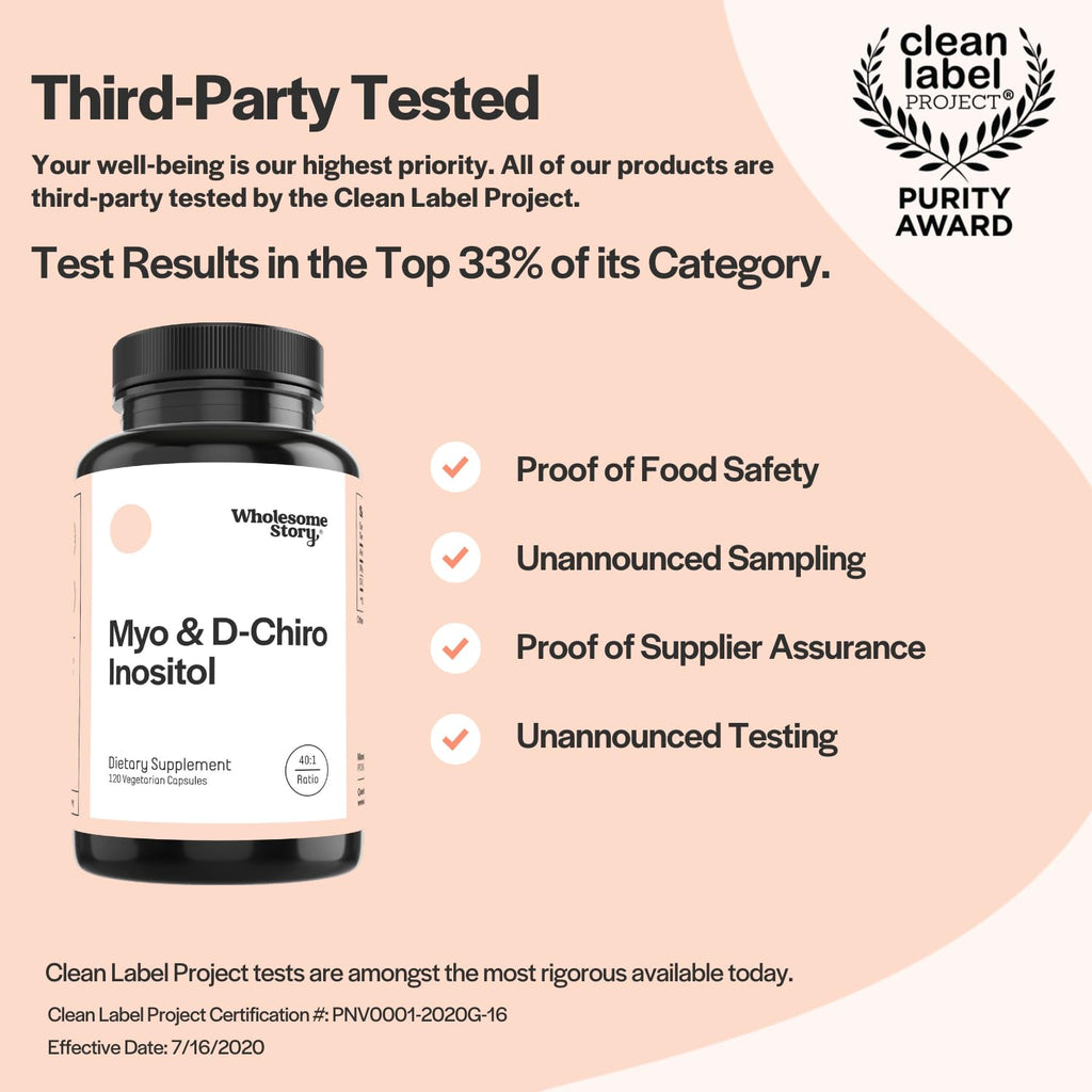 Myo-Inositol & D-Chiro Inositol Blend Capsule | 30-Day Supply | Most Beneficial 40:1 Ratio