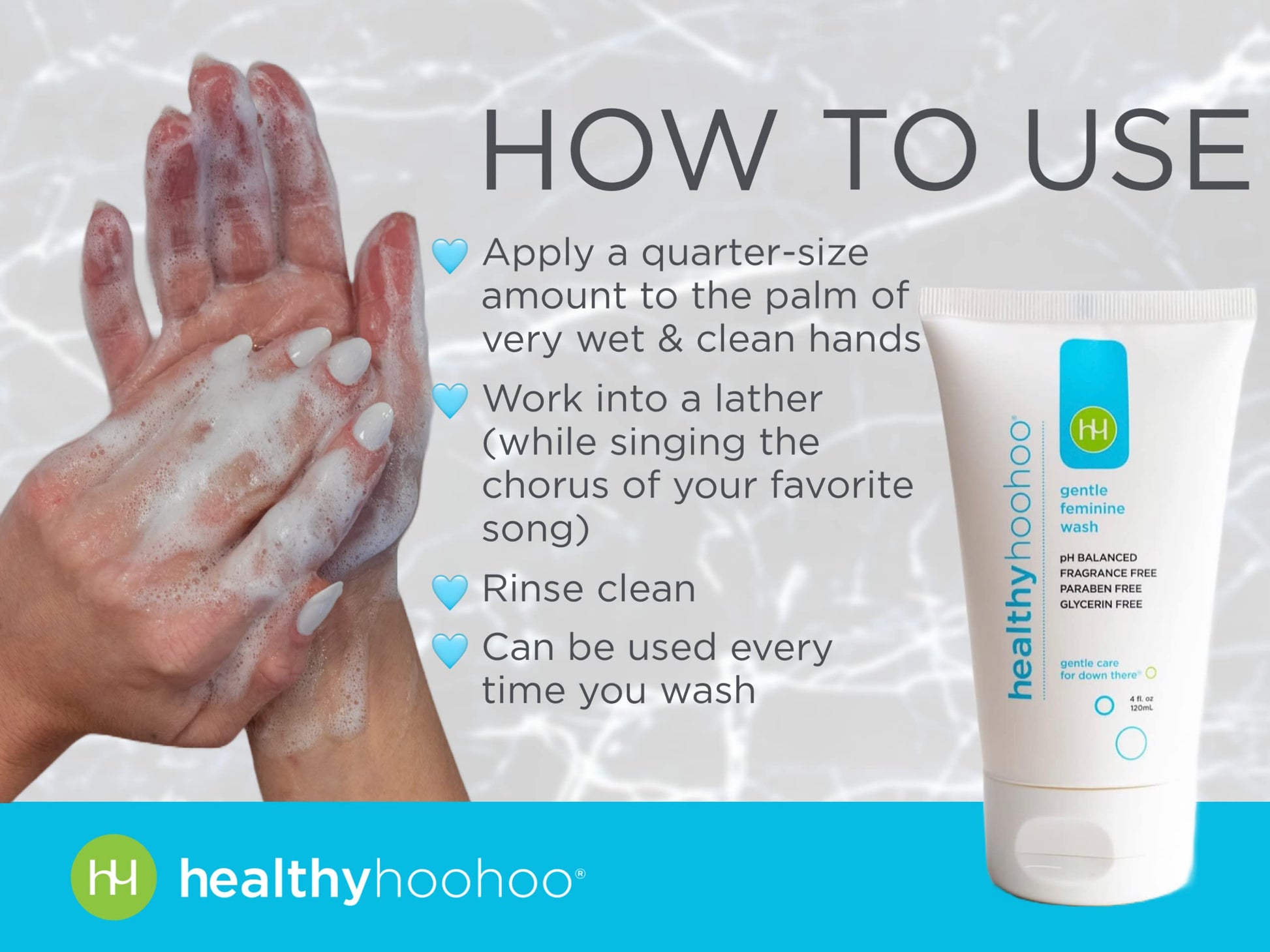 healthy hoohoo Gentle Feminine Wash - Organic Ingredients, pH Balanced, Fragrance Free healthy hoohoo