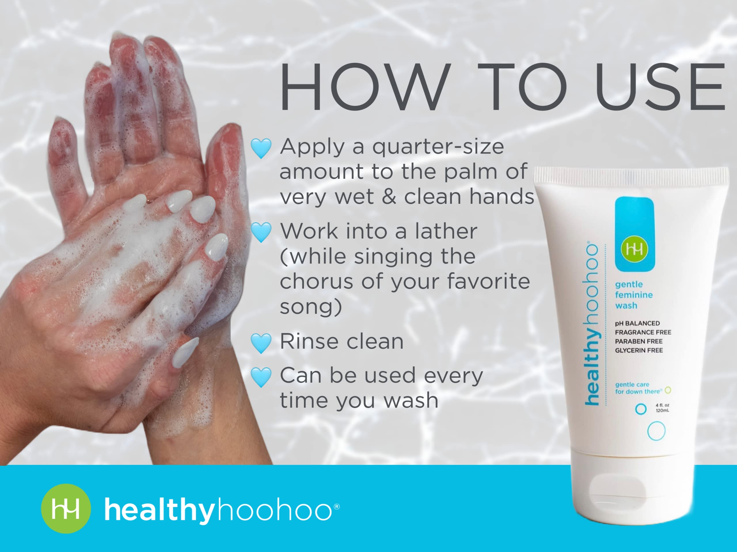 healthy hoohoo Gentle Feminine Wash - Organic Ingredients, pH Balanced, Fragrance Free healthy hoohoo