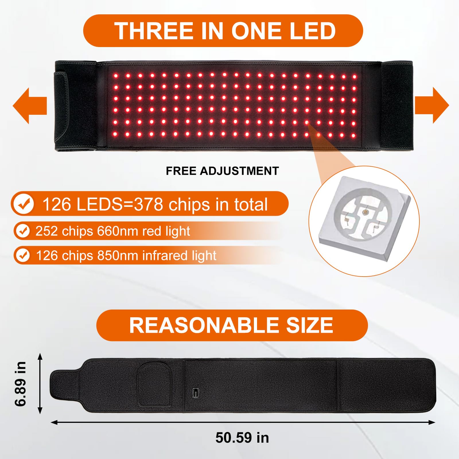 EquiZen Red Light Therapy Belt - Red Light Therapy for Body, Infrared Light Therapy Device EquiZen