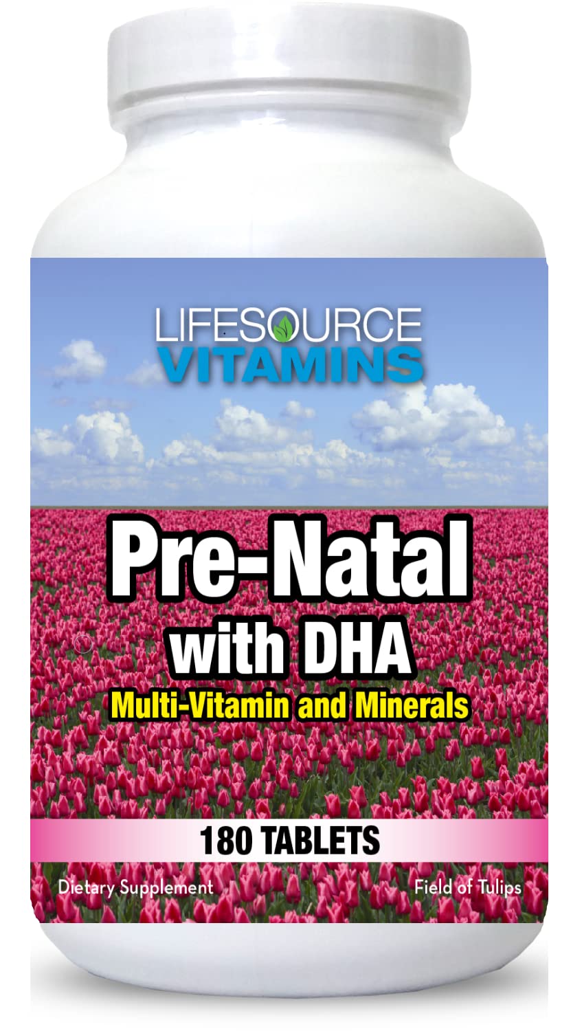 LifeSourceVitamins Pre-Natal Multi-Vitamins and Minerals with DHA - Mom and Baby Health