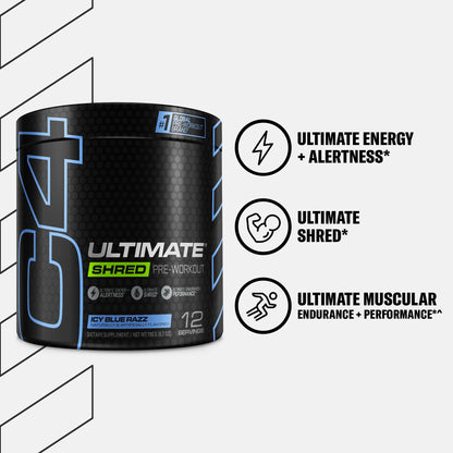 Cellucor C4 Ultimate Shred Pre Workout Powder, Fat Burner for Men & Women, Metabolism