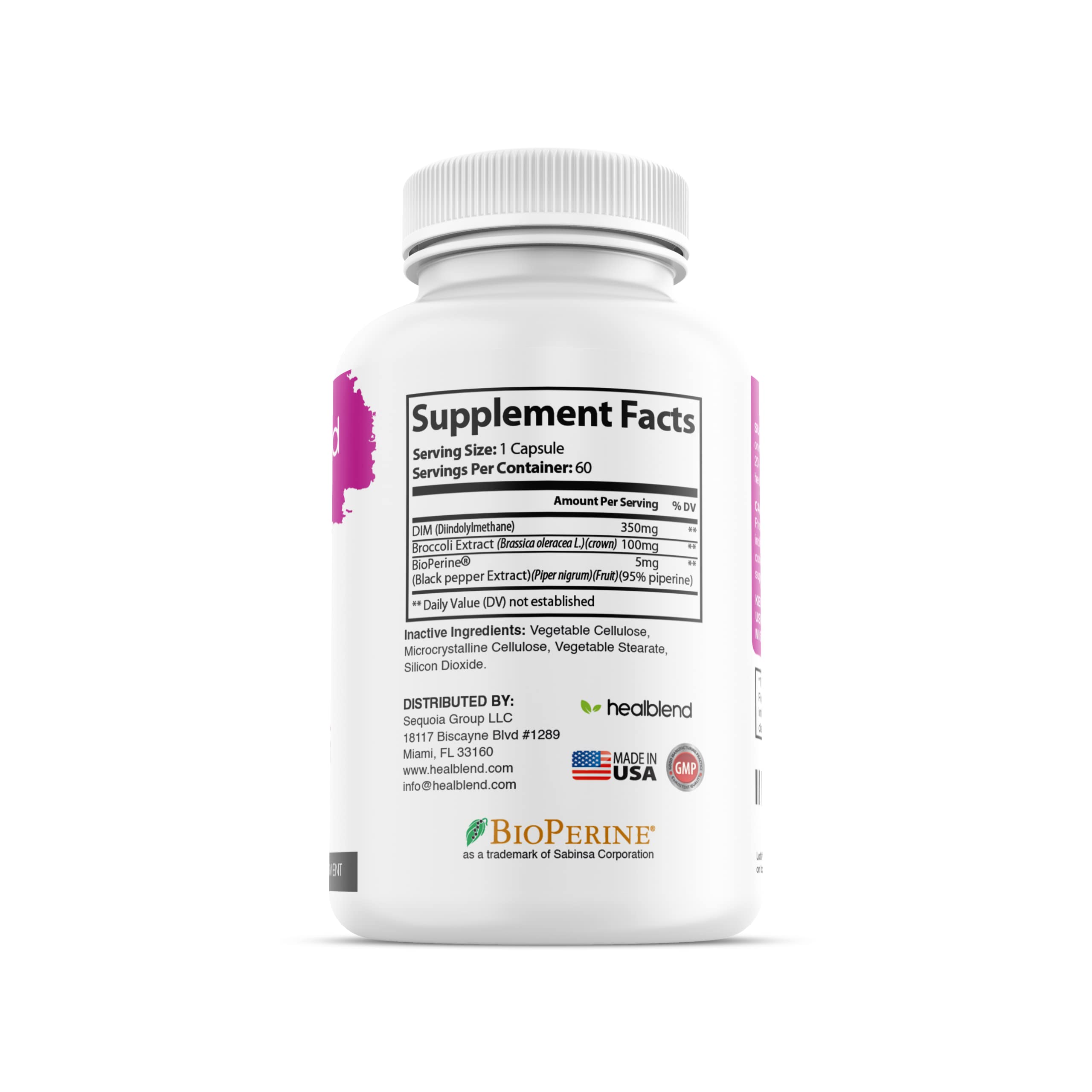 healblend DIM Ultra Dietary Supplement 350mg with Bioperine, Diindolylmethane healblend