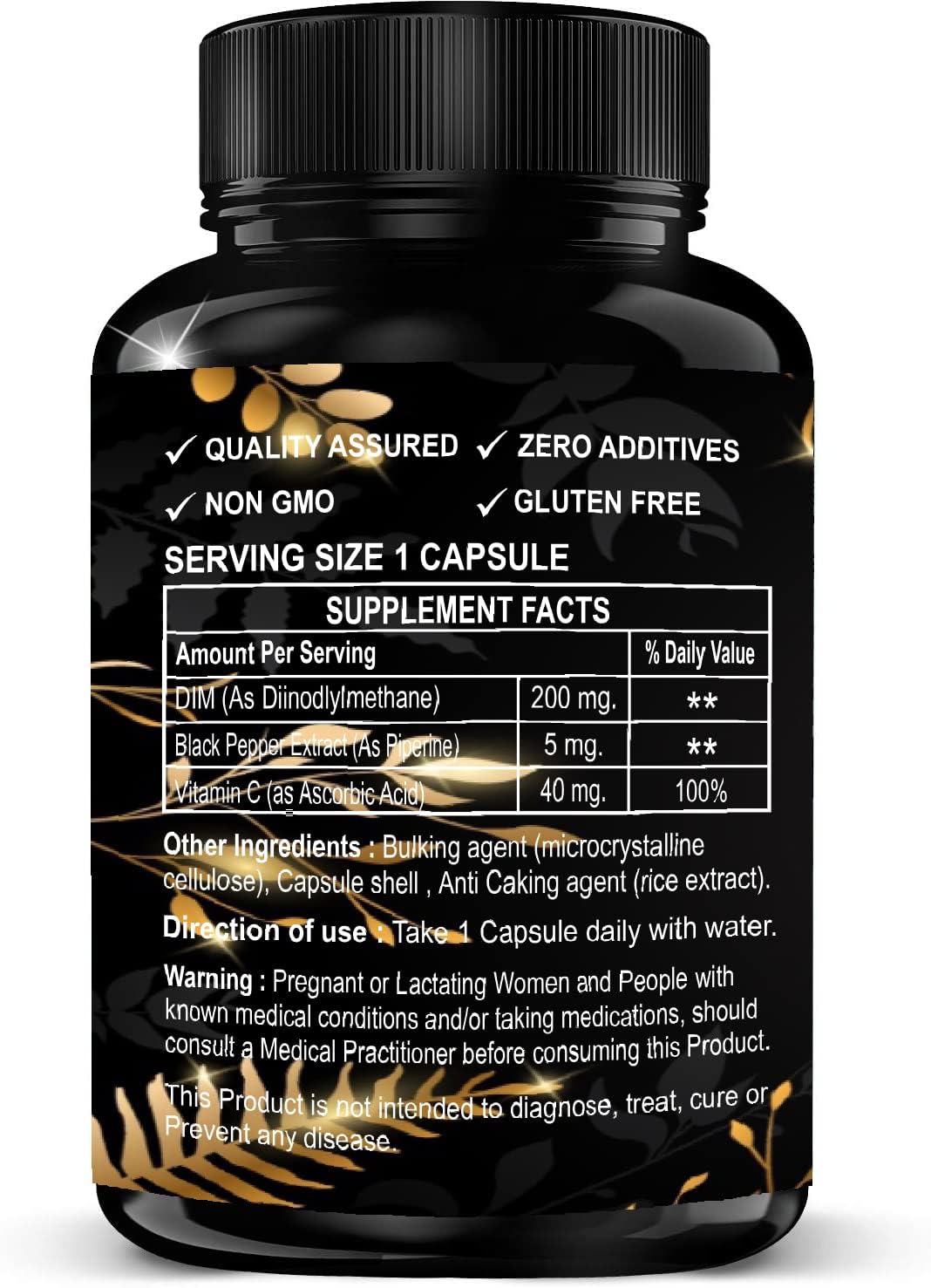 DIM Supplement 200 mg | Estrogen Balance for Women & Men | Hormone Balance, Hormonal Acne Supplements Generic