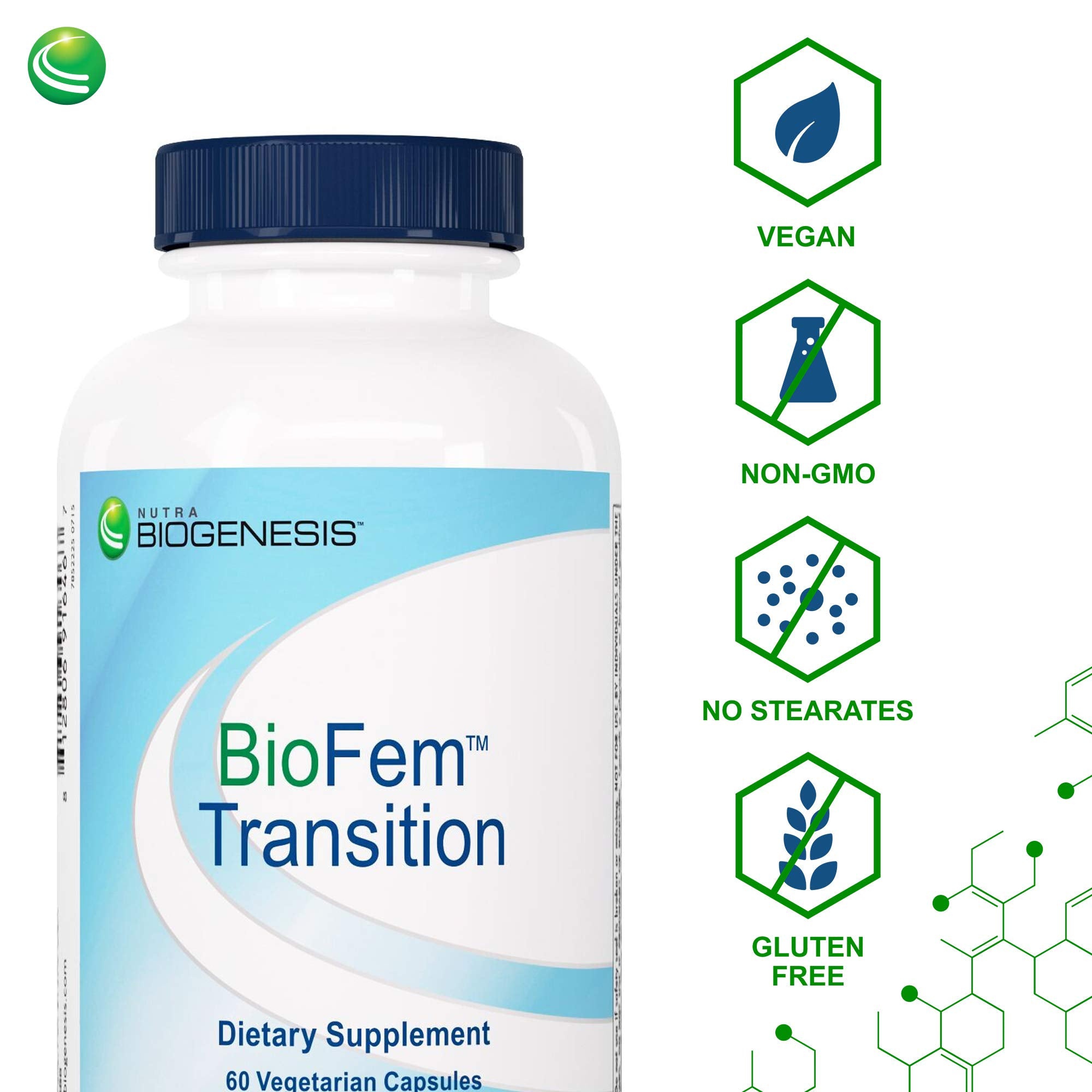 Nutra BioGenesis - BioFem Transition - DHEA, Pregnenolone, Wild Yam, and Dong Quai for Menopause Nutra BioGenesis