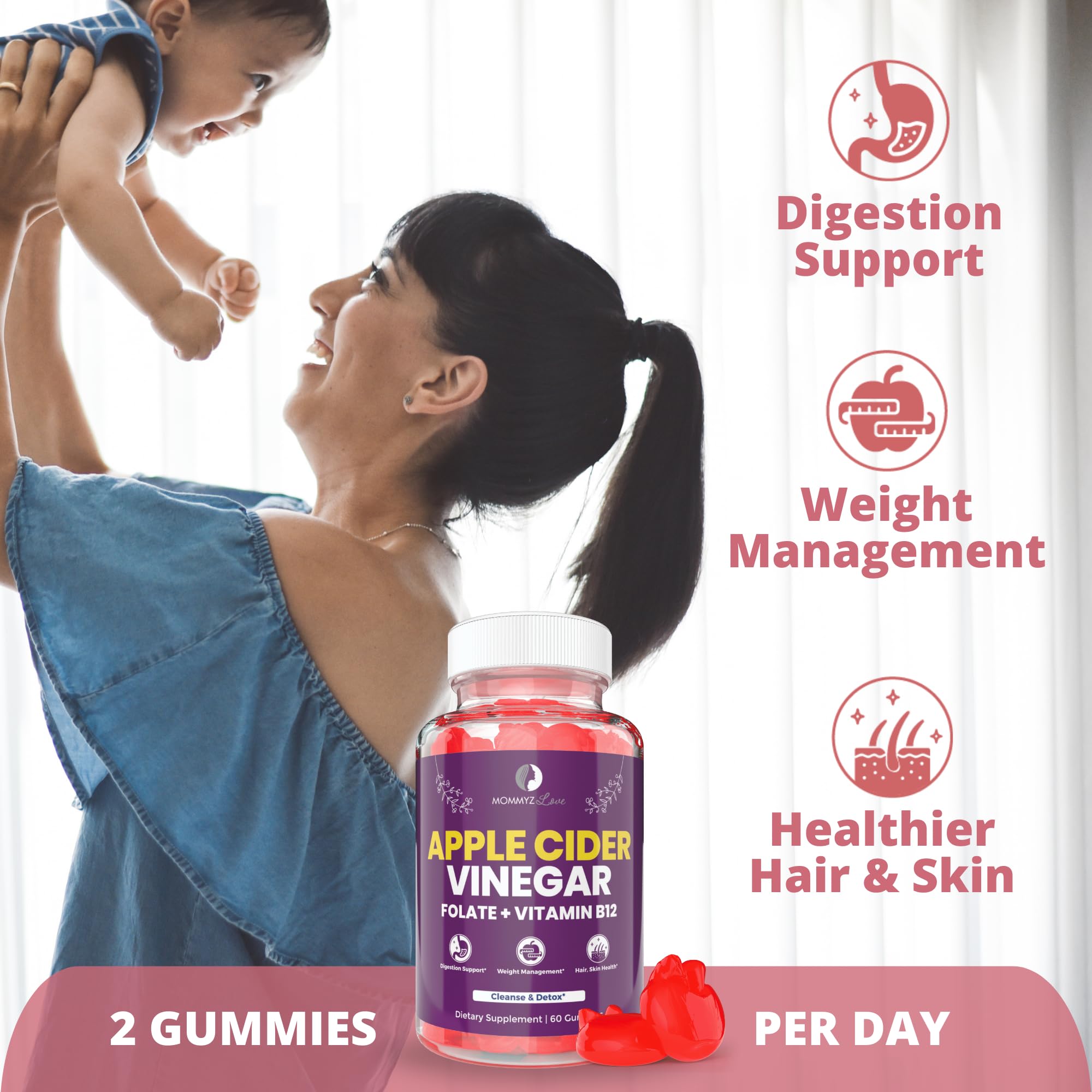 Myo-Inositol Conception Fertility Prenatal Vitamins for Healthy Ovarian Function plus Apple Cider Mommyz Love