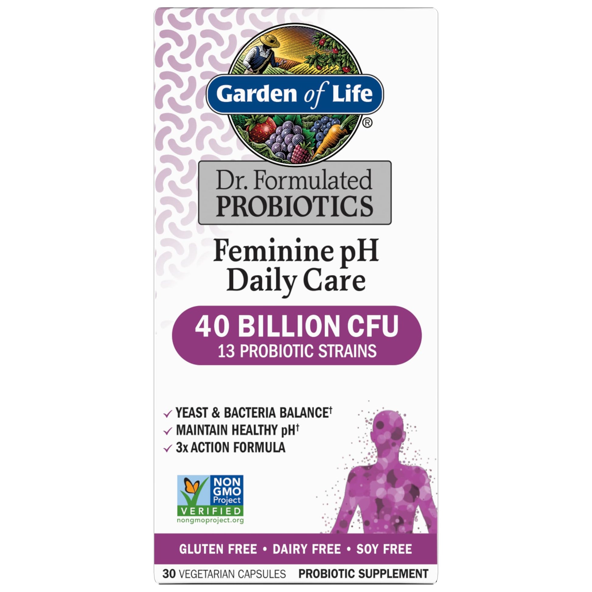 Garden of Life, Femini Ph Daily Care Probiotic Capsule, 30 Count