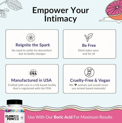 Flower Power ‘She Juicy’ Supplement for Vaginal Health | Slippery Elm Bark | Feminine