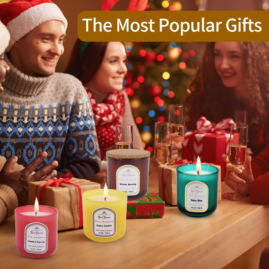 HOME & RELAX 14oz Scented Soy Wax Candle,Big Candle, More Than 80 Hours Long Lasting Burning time