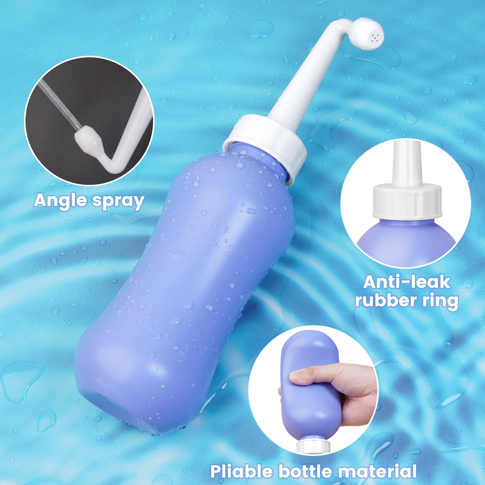 450ml Peri Bottle Postpartum for Feminine Care, 2 Pack Portable Travel Bidet for Toilet, Perineal Bottle VicnKioH
