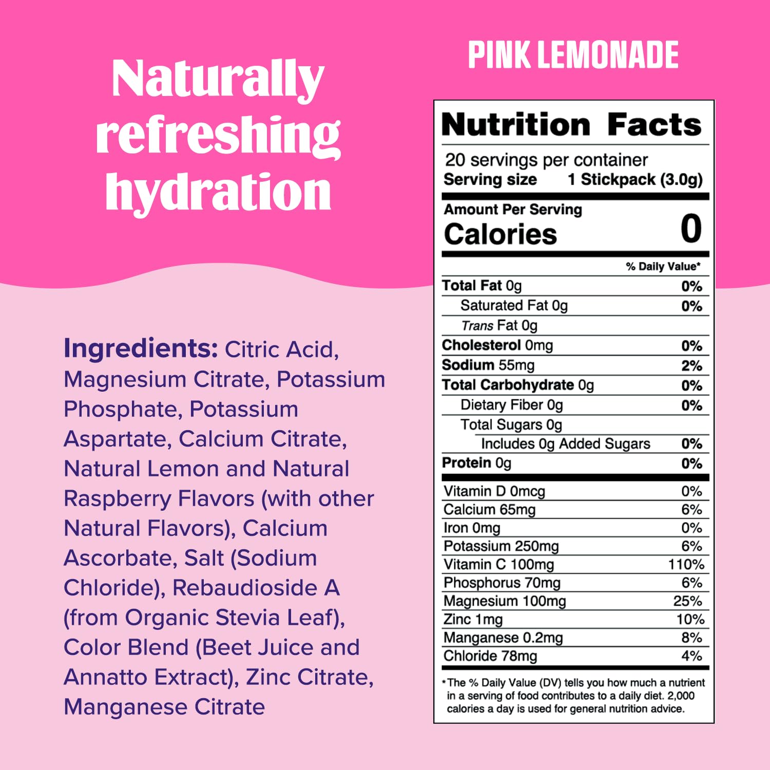 Ultima Replenisher Daily Electrolyte Drink Mix – Pink Lemonade, 20 Stickpacks – Hydration Ultima Replenisher