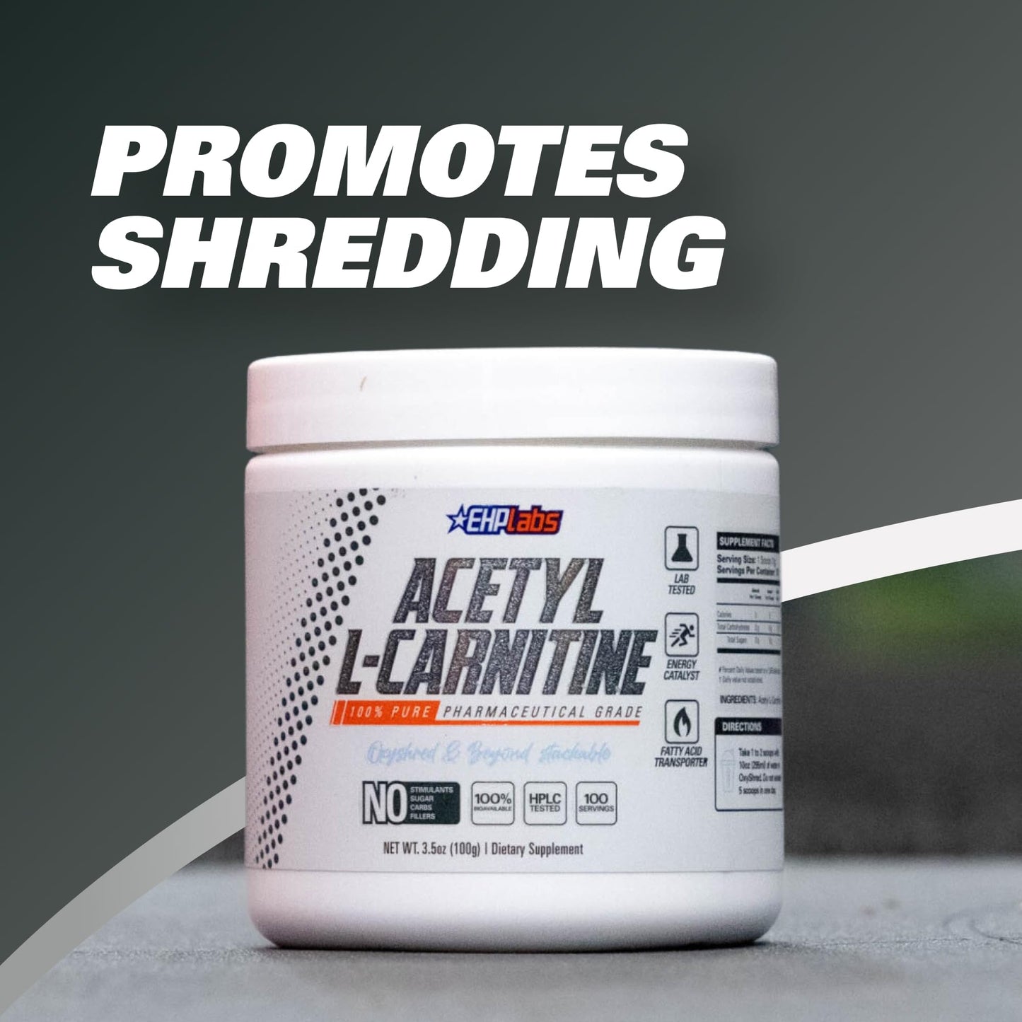 EHP Labs Acetyl L Carnitine Powder, Supports Natural Energy Production, Supports Metabolism