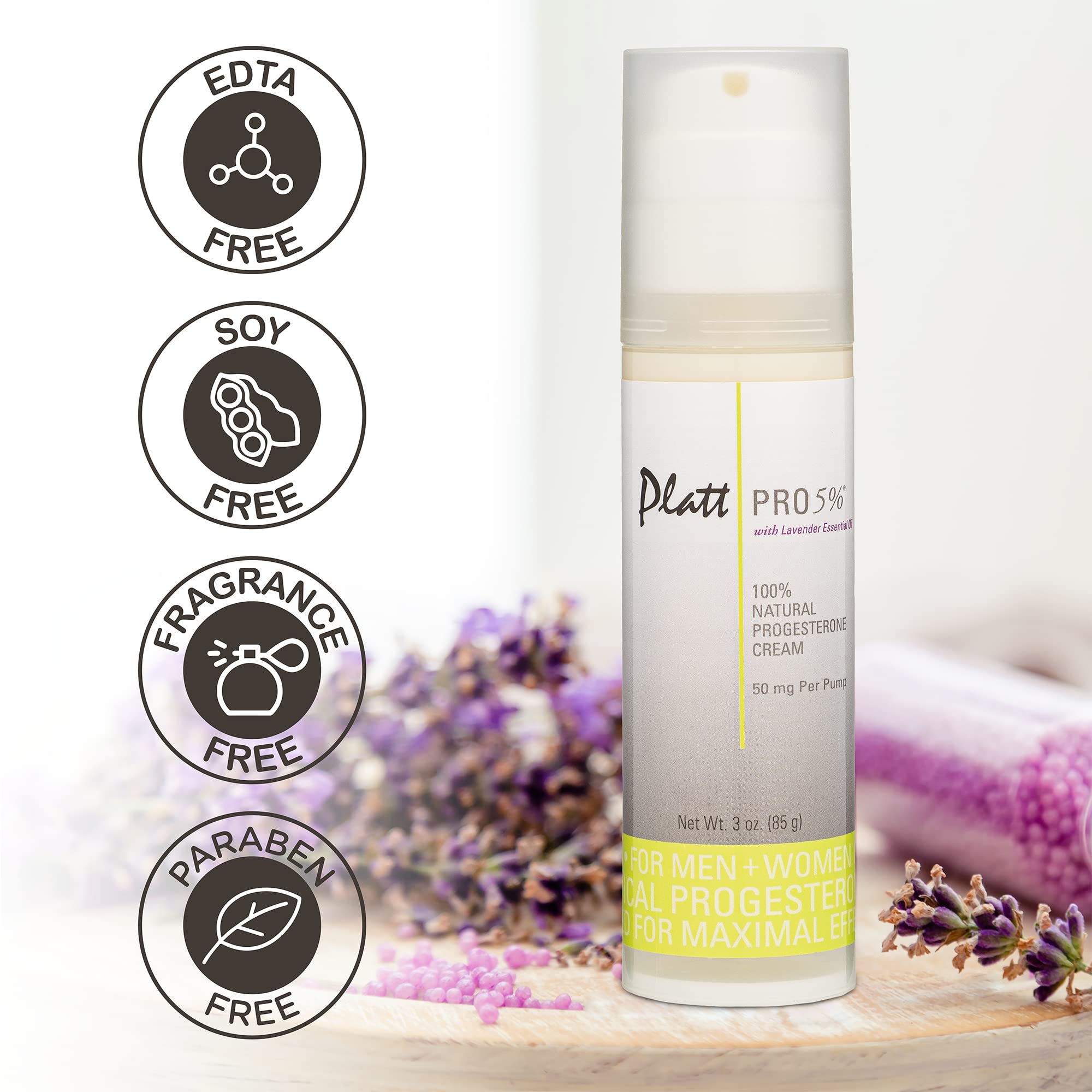 Platt PRO 5% Dr. Platt's All Natural & Bio-Identical Progesterone Cream 50mg Strength Platt PRO 5%