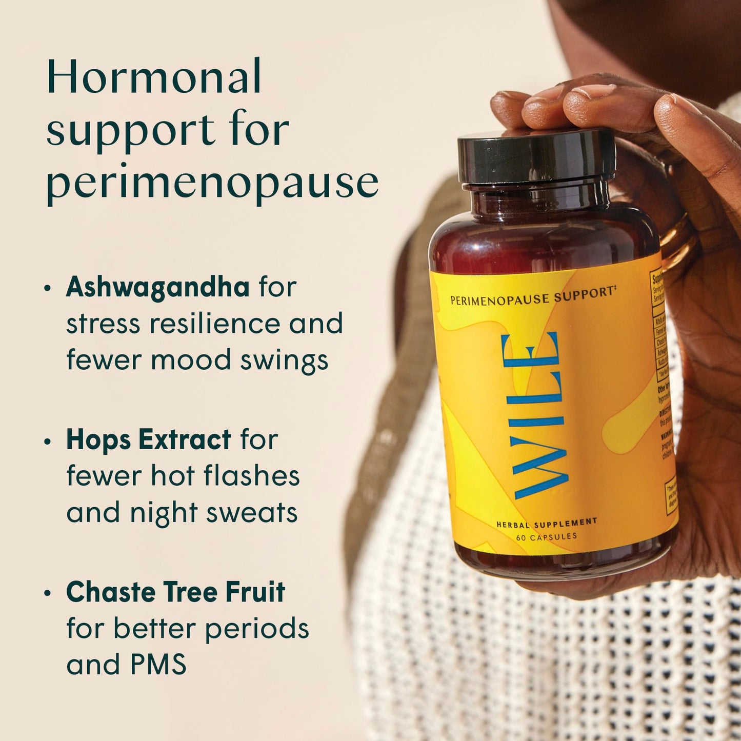 Wile Perimenopause Supplement for Women with Ashwagandha, Kudzu Root, Hops Extract