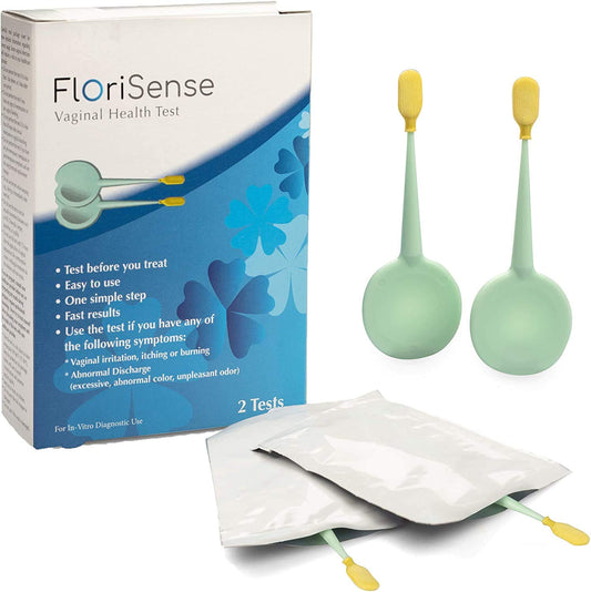 FloriSense Vaginal Health pH Test Kit - OTC Vaginal Acidity Test - Bacterial Vaginosis and Yeast Infections - 2 Swabs