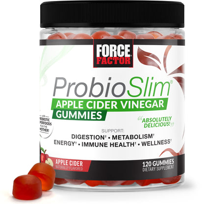 Force Factor ProbioSlim Apple Cider Vinegar Gummies with Organic, LactoSpore Probiotics