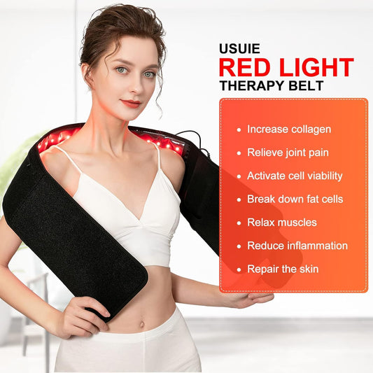 USUIE Red Light Therapy Belt, Infrared Light Therapy Wrap Red Light Therapy Device