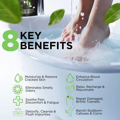 Tea Tree Oil Foot Soak with Epsom Salt - Made in USA - for Toenail Athletes Foot