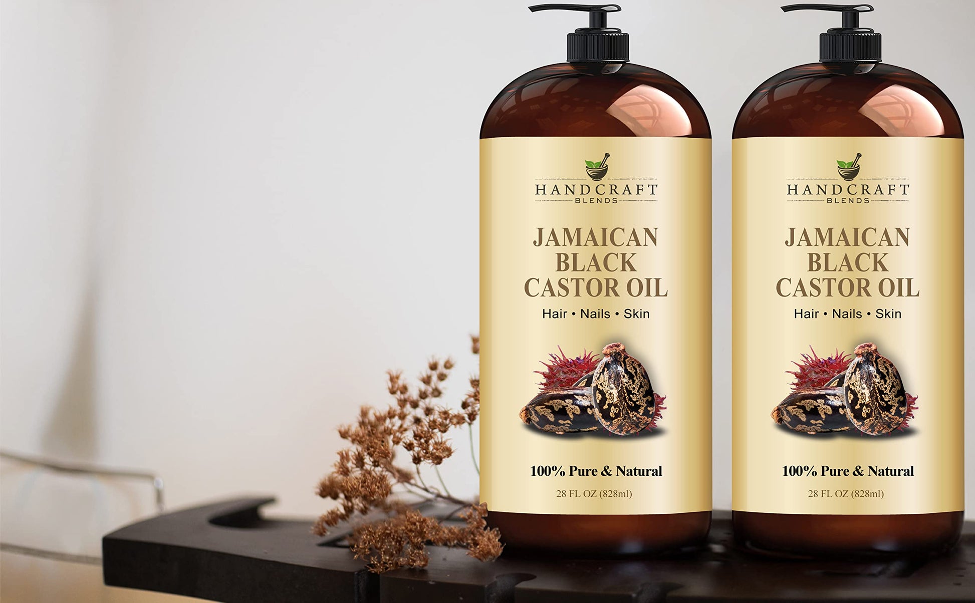 Handcraft Blends Jamaican Black Castor Oil for Hair Growth, Eyelashes and Eyebrows Handcraft Blends