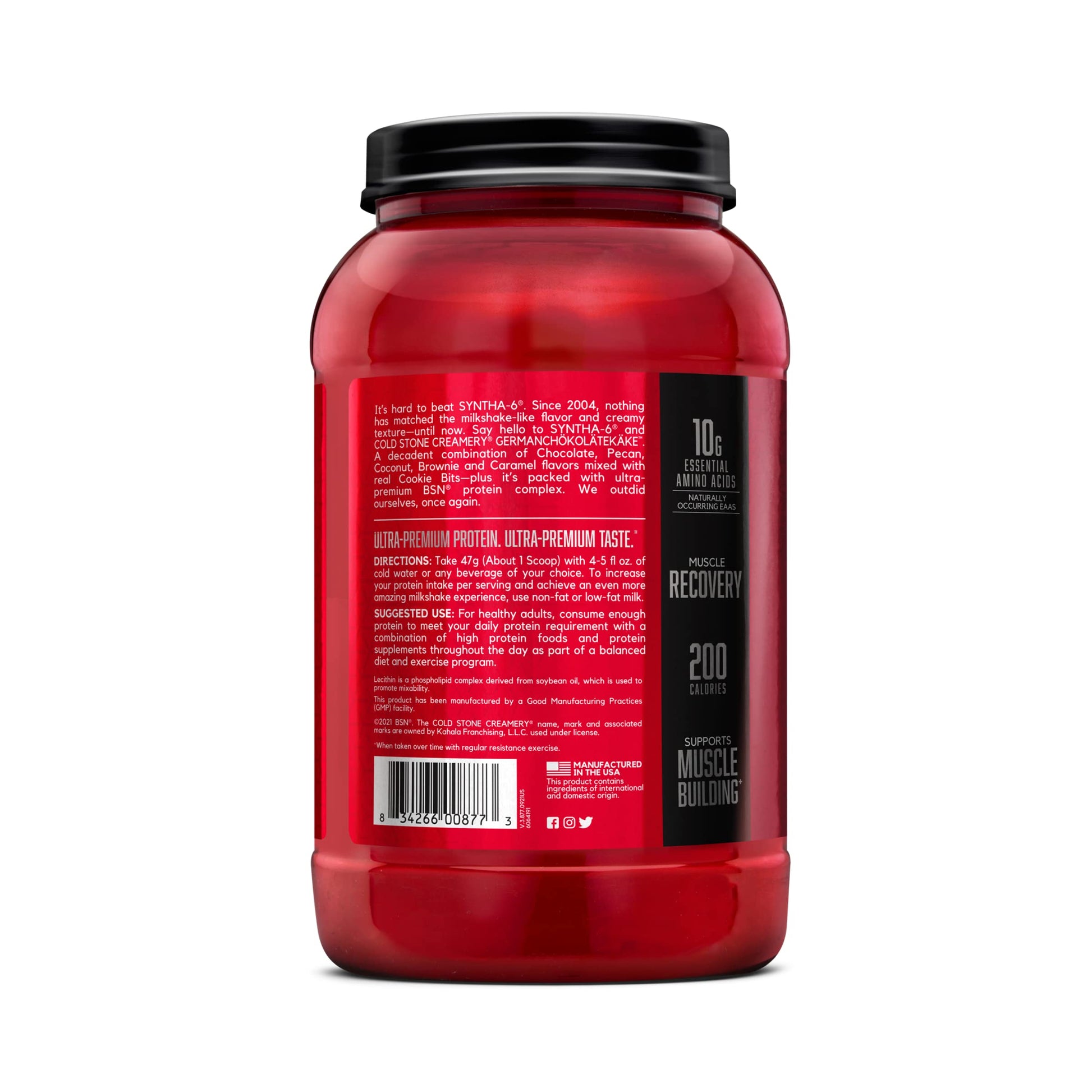 BSN Syntha-6 Whey Protein Powder, Cold Stone Creamery- Germanchökolätekäke Flavor BSN