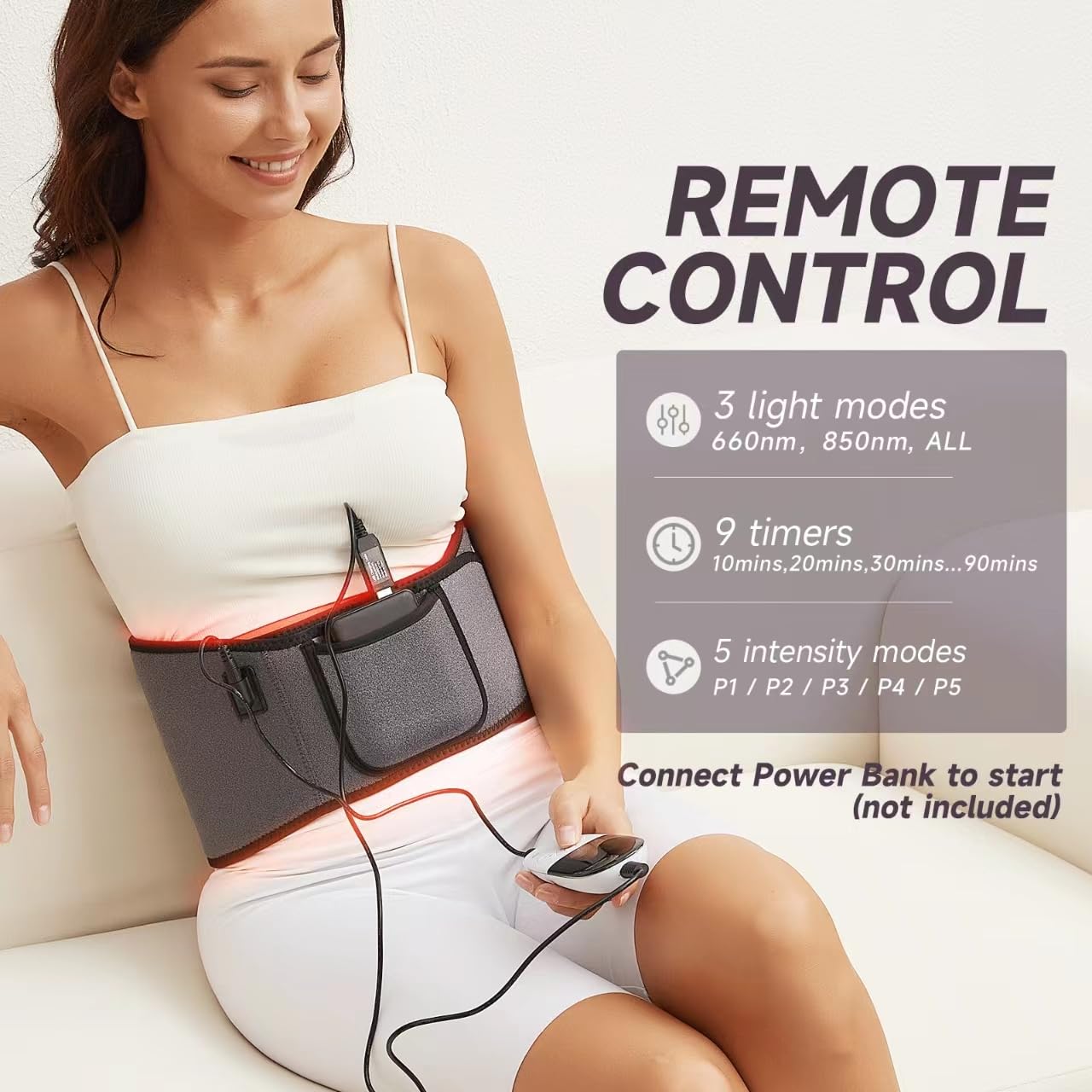 Headot Red Light Therapy Wrap Belt for Body, Men and Women Gift,100 LEDs,5Gears 9Timers