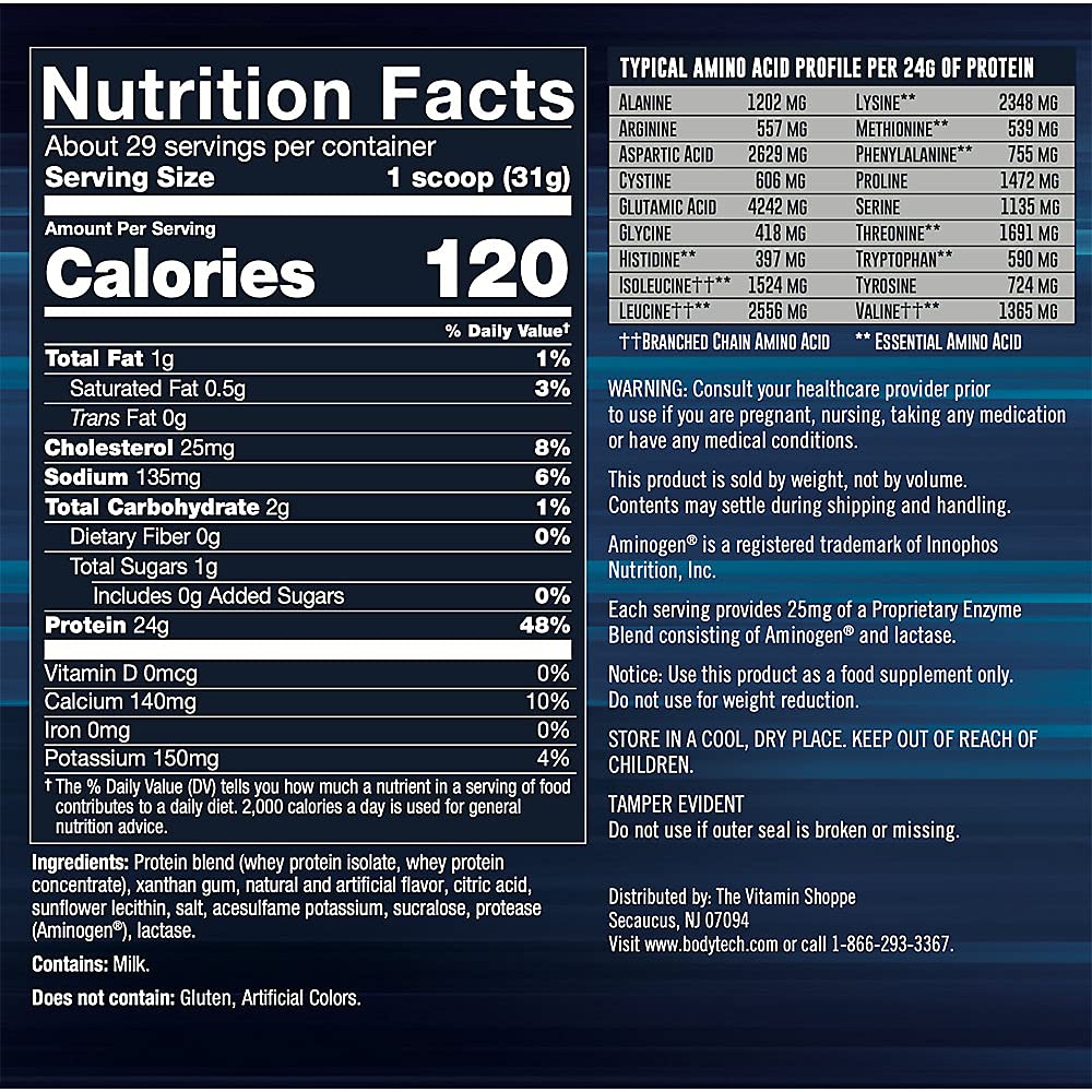 BODYTECH Whey Tech Pro 24 Protein Powder - Protein Enzyme Blend with BCAA's BODYTECH