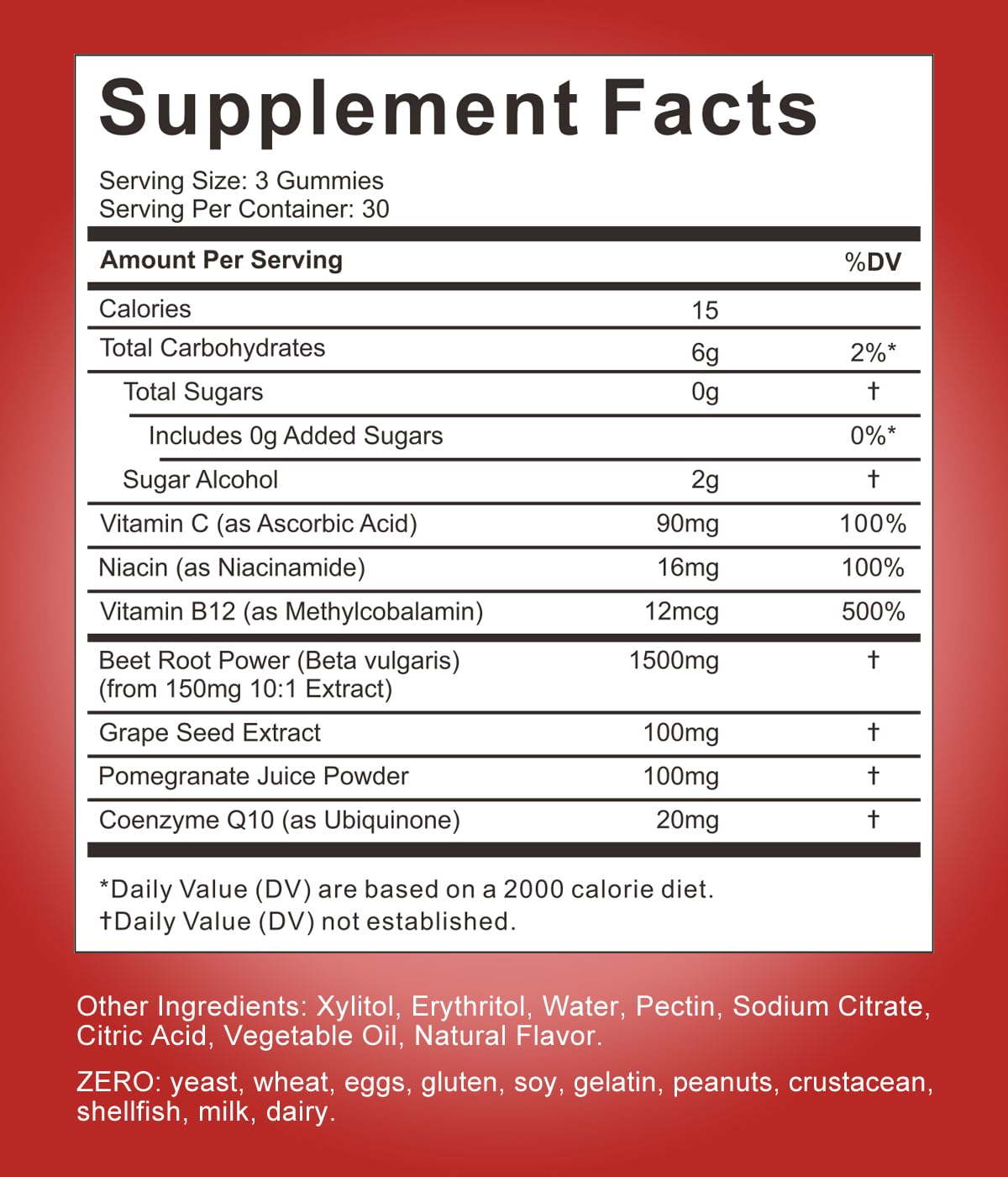 Wiszeen Beet Root Gummies - 60 Servings - Beets Gummies Beet Chews Nitric Oxide