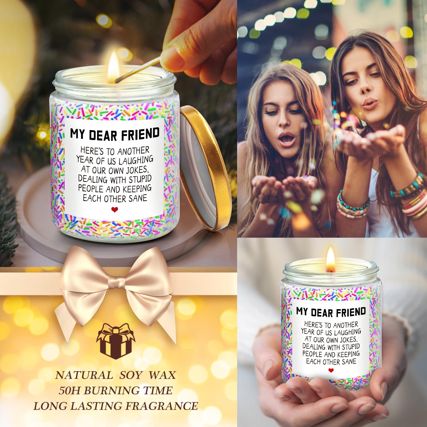 Birthday Gifts for Women, Happy Birthday Candle, Sister Birthday Gifts Ideas LOTICONA