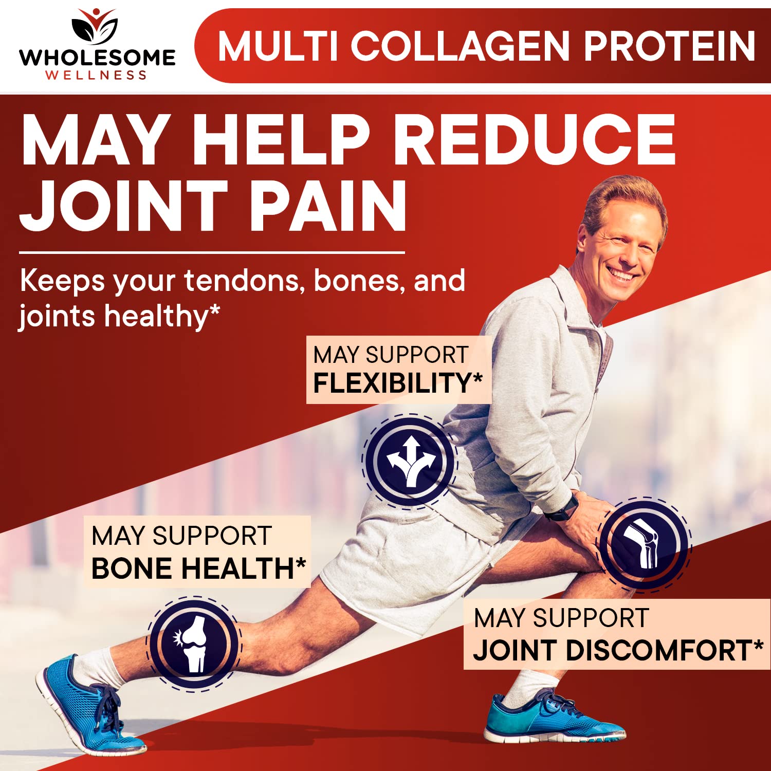 Multi Collagen Protein Powder Hydrolyzed (Type I II III V X) Grass-Fed All-in-One Super Wholesome Wellness