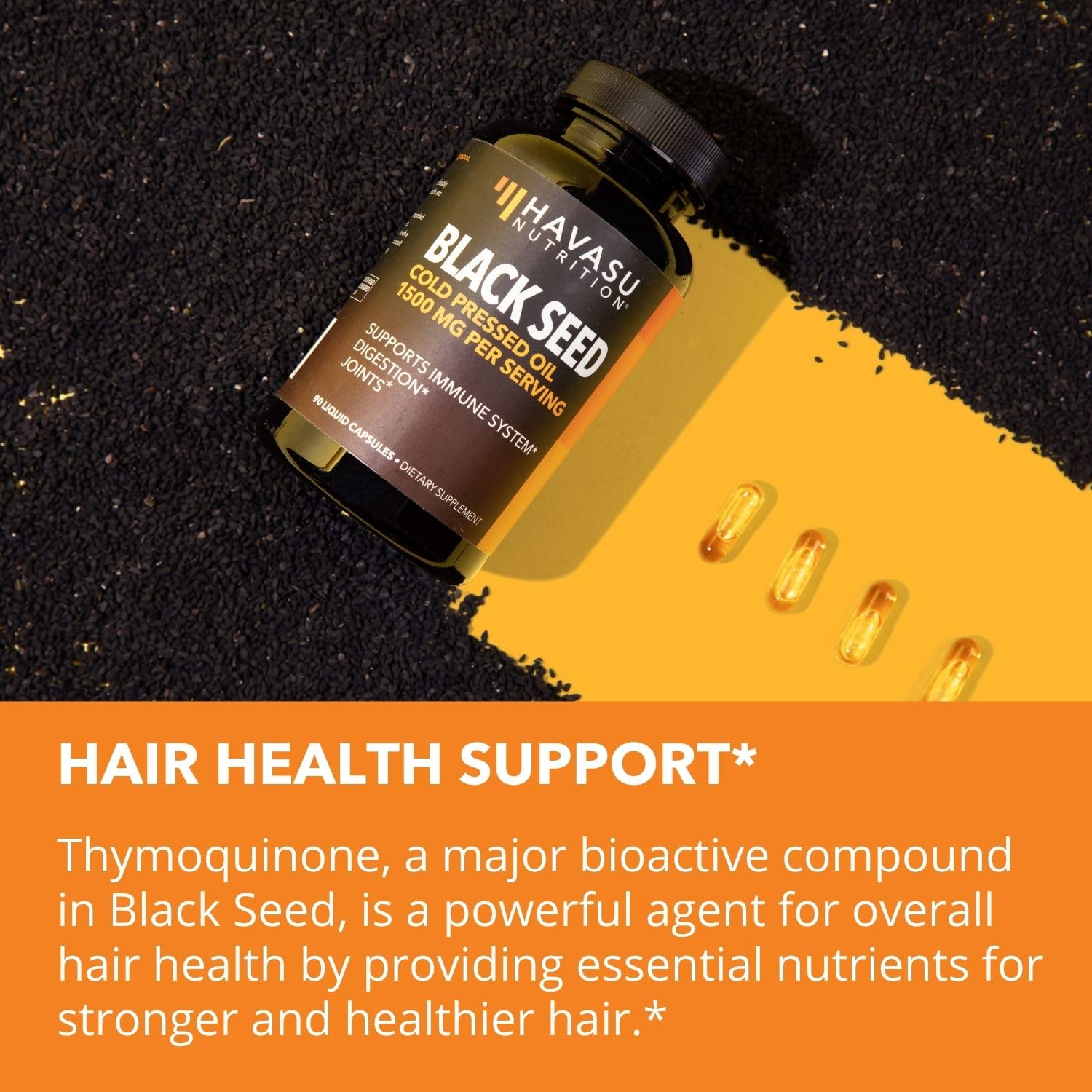 Black Seed Oil Nigella Sativa Cold-Pressed Capsules | 1500mg Black Cumin Seed Oil HAVASU NUTRITION