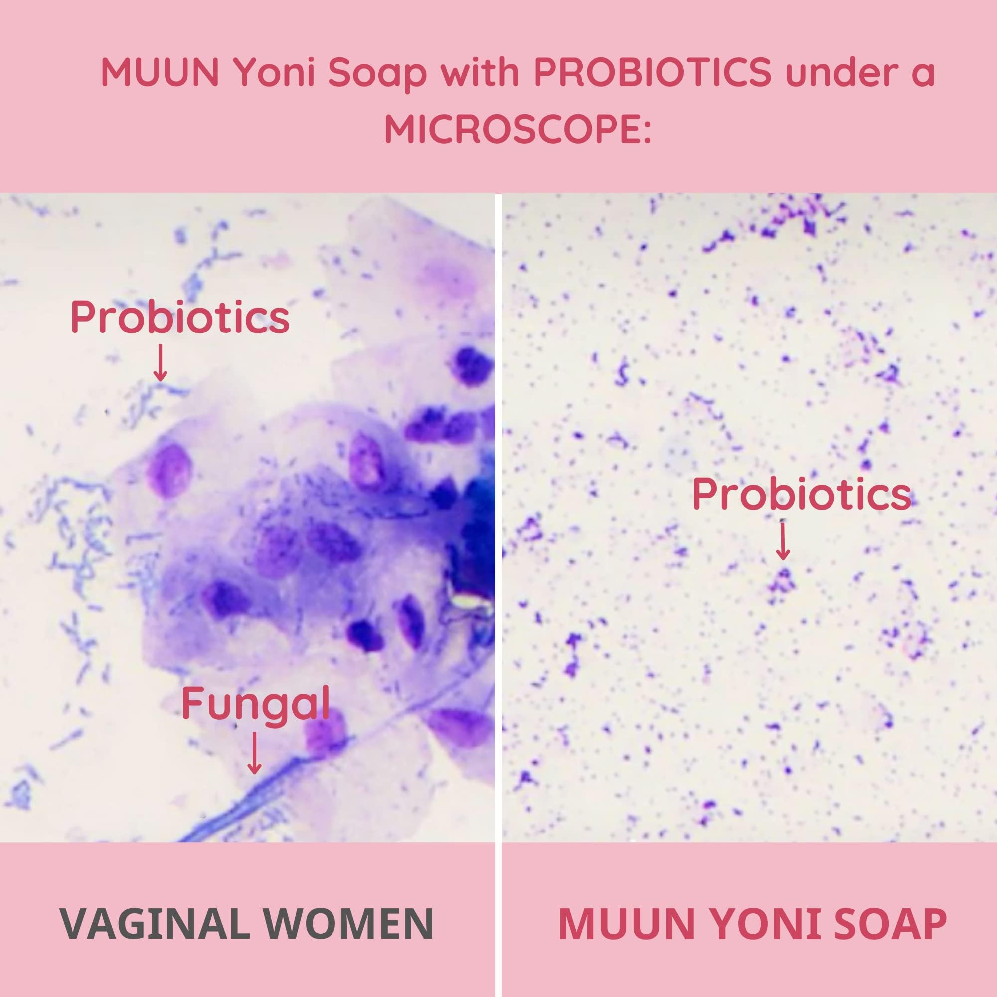 Muun Yoni Soap Bar - Pack 3 Ph Balance Probiotics & Natural Ingredients - Gentle Cleansing Formula Muun