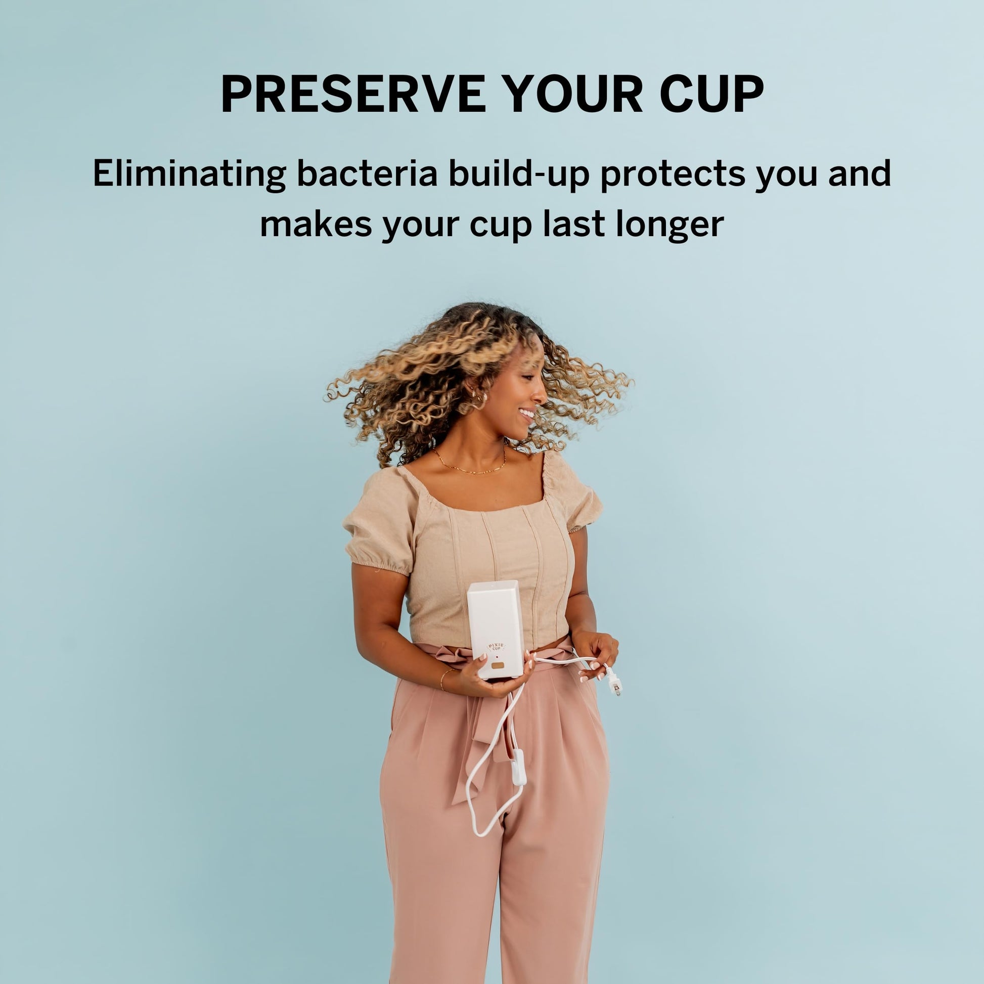 Pixie Menstrual Cup Sterilizer Cleaner Machine - The Only Hinged Lid Steamer & Drying Stand Pixie Cup