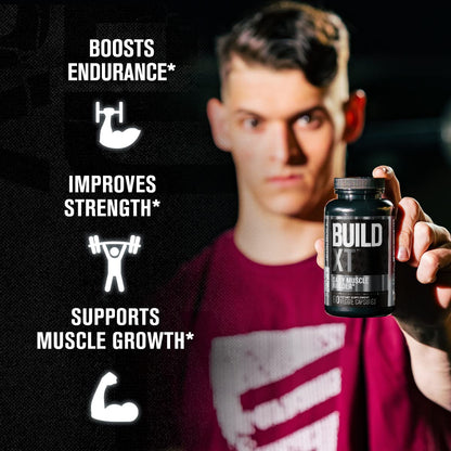 Jacked Factory Nitrosurge Pre-Workout in Arctic White & Build XT Muscle Building Bundle for Men & Women