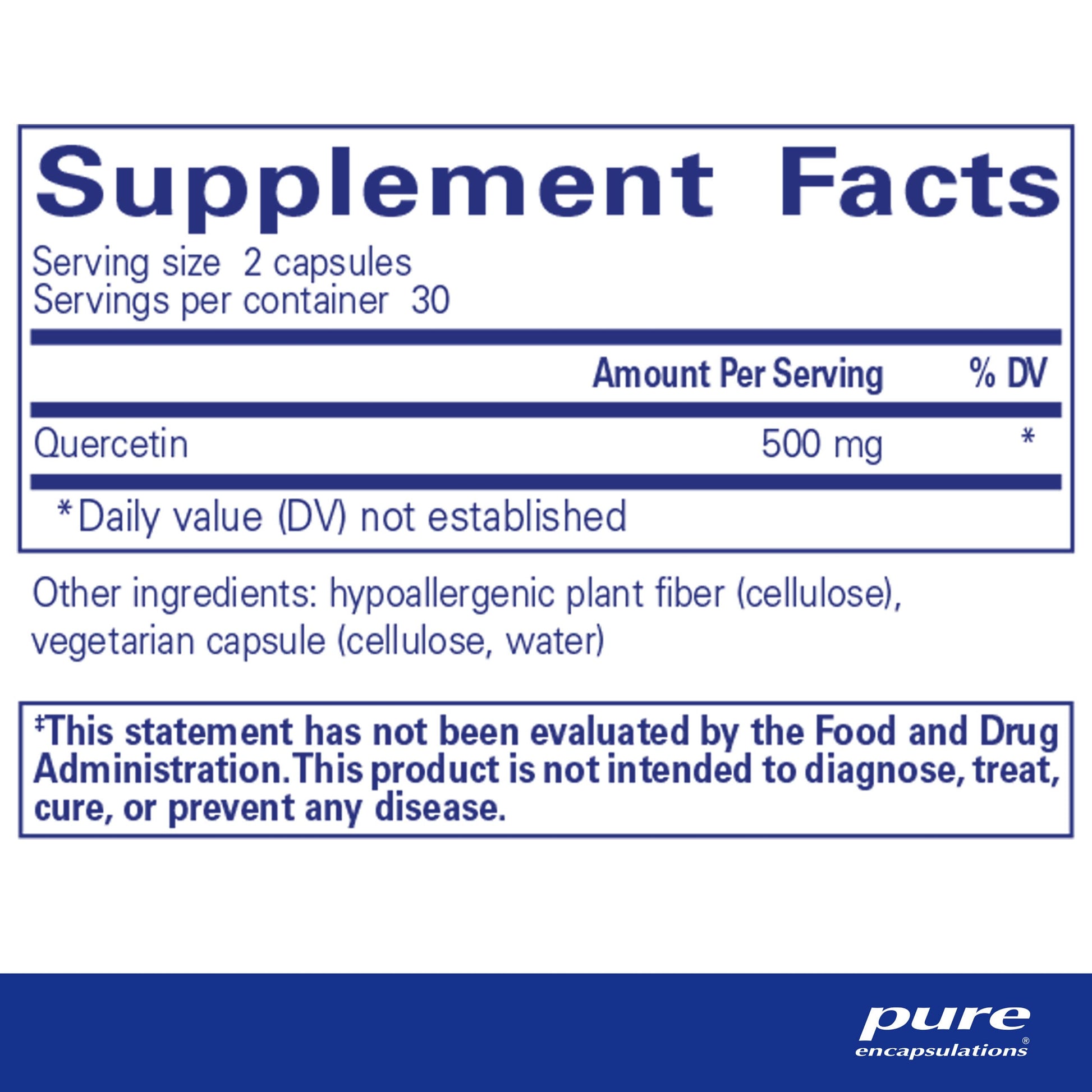 Pure Encapsulations Quercetin - Supplement with Bioflavonoids - 60 Caps