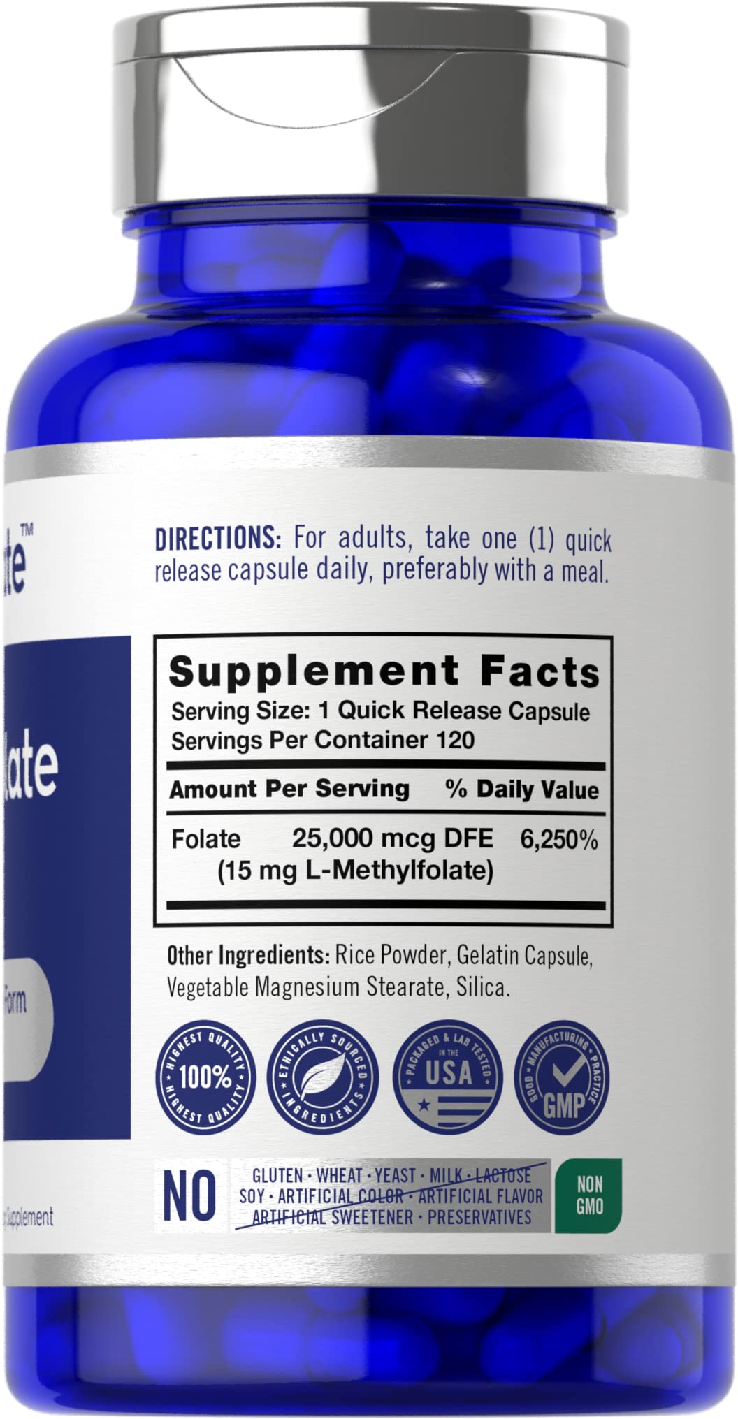 Carlyle L Methylfolate 15mg | 120 Capsules | Value Size | Max Potency | Optimized Carlyle