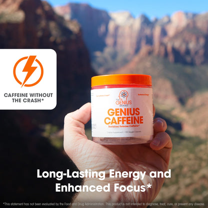 Genius Caffeine Pills 100mg, Extended-Release Microencapsulated Caffeine Pills