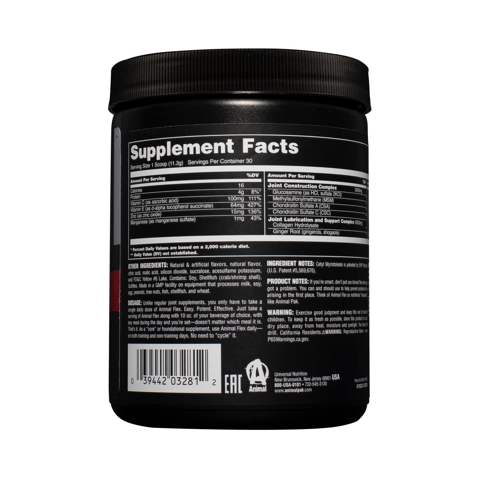 Animal Flex All-in-one Complete Joint Supplement, Turmeric Root Curcumin, Collagen Animal