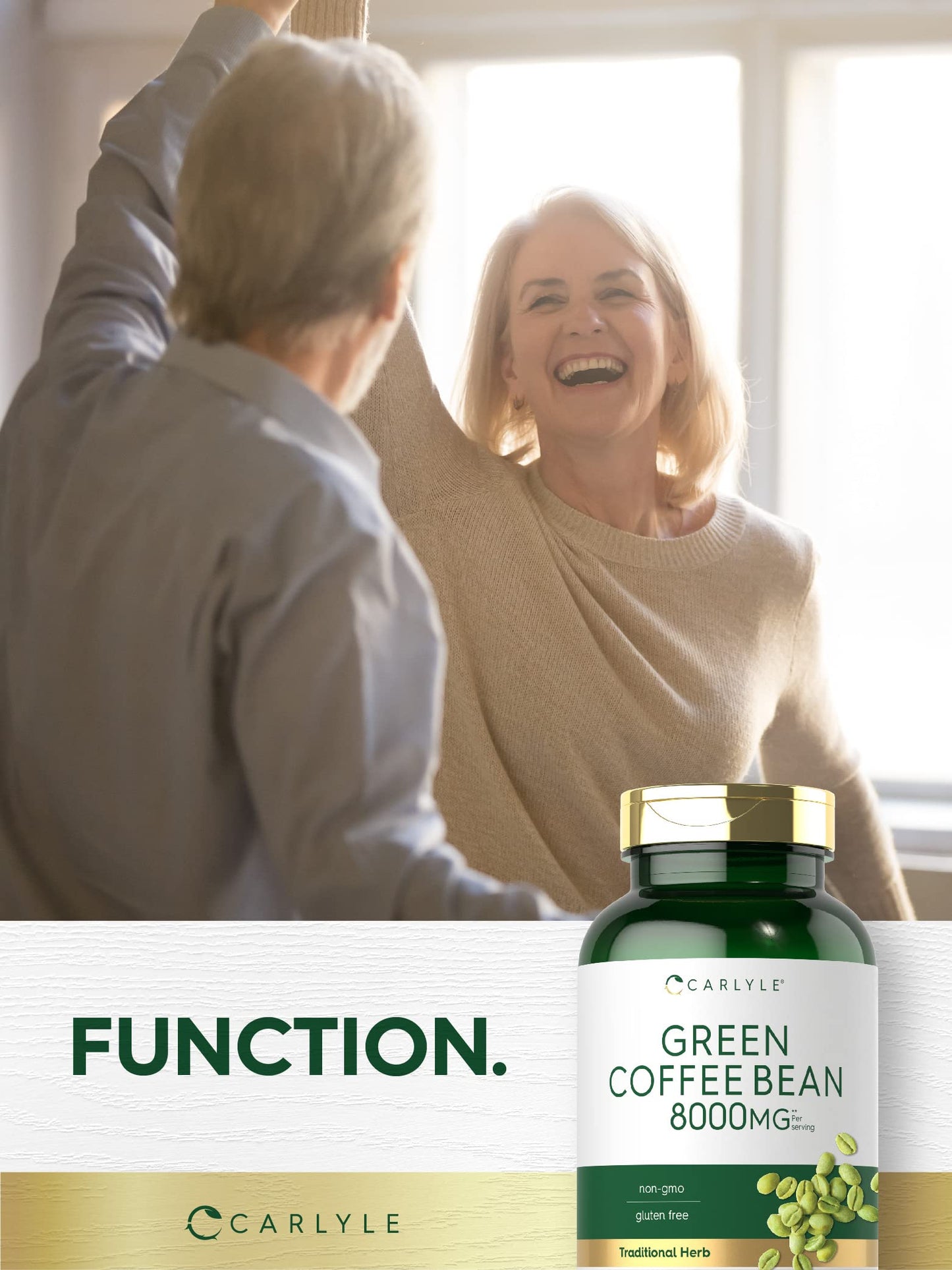 Carlyle Green Coffee Bean Extract | 8000 mg | 300 Capsules | Non-GMO and Gluten Free