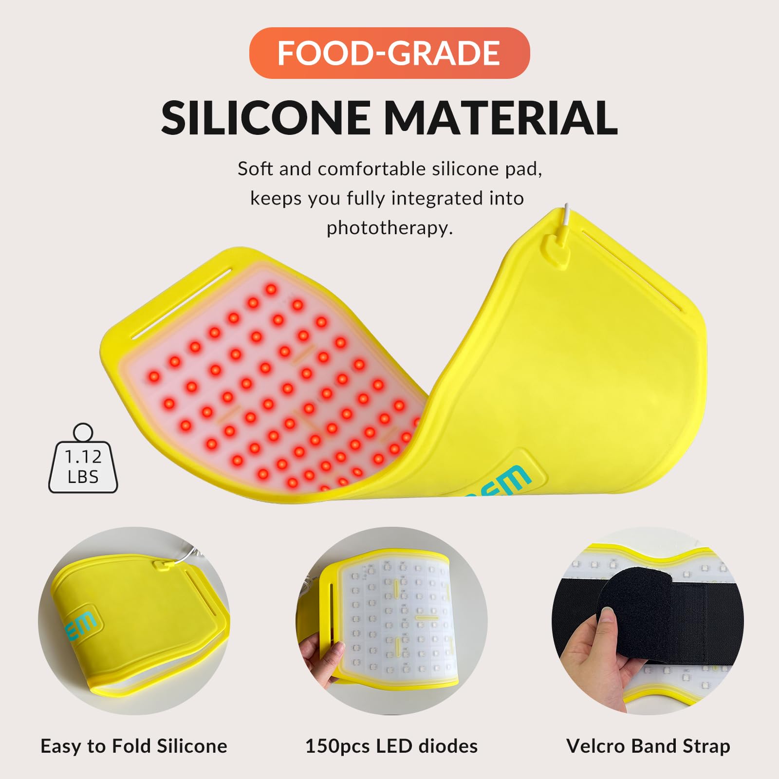 Fimem Red Light Therapy Belt 660nm 850nm 940nm, Red Light Therapy Device for Back, Infrared Light Therapy Fimem