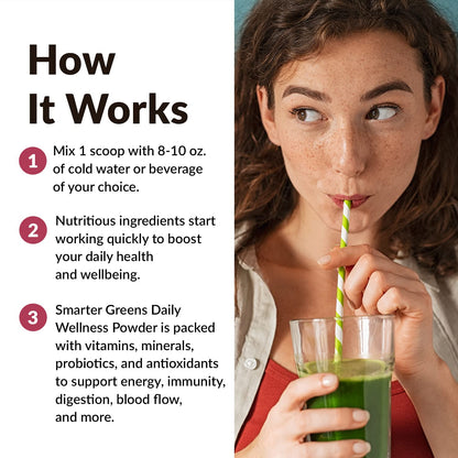 FORCE FACTOR Smarter Greens Daily Wellness Powder to Support Energy, Immunity & Digestion