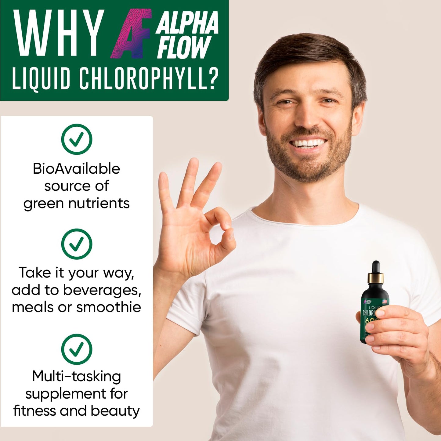 Chlorophyll Liquid Drops 6000 mg - Premium Liquid Chlorophyll Supplement - All-in-One