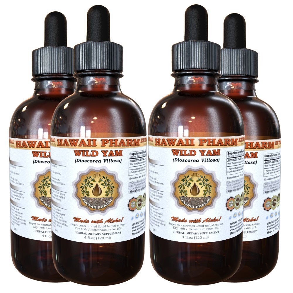 Wild Yam Liquid Extract, Wild Yam (Dioscorea Villosa) Tincture 4x4 oz