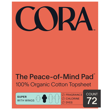 Cora Organic Pads | Ultra Thin Period Pads with Wings | Super Absorbency | Ultra-Absorbent Sanitary Pads