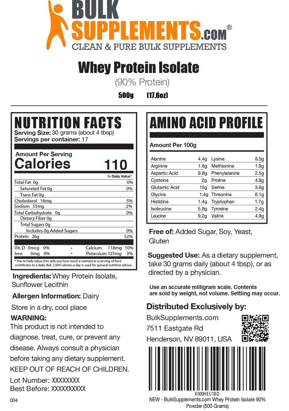 BULKSUPPLEMENTS.COM Whey Protein Isolate Powder - Unflavored Protein Powder BULKSUPPLEMENTS.COM
